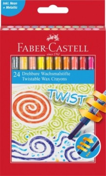 Faber-castell Twistable Wax Crayons cardboard of 24