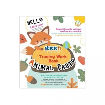 Stick´n Tracing Work Book  Animal Party -Tracing Notes,8x6´´, 30sheets/pad