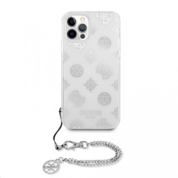 GUHCP12LKSPESI Guess PC Chain Peony Case for iPhone 12 Pro Max Silver