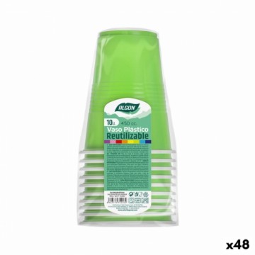Vairākkārt lietojamu glāžu komplekts Algon Zaļš 48 gb. 450 ml (10 Daudzums)