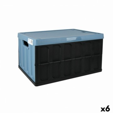 Saliekama kaste Tontarelli Plastmasa 62 L Zils Melns Valde / Dēlis 59,5 x 39 x 31,5 cm (6 gb.)
