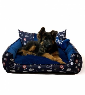 GO GIFT Dog and cat bed XL - navy blue - 100x80x18 cm
