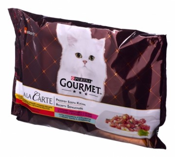 Purina Nestle GOURMET A la Carte Chicken, Trout, Beef, and Fish - wet cat food - 4 x 85 g