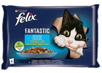 Purina Nestle Felix Fantastic country flavors in jelly, salmon, trout with vegetables -(4x 85 g)