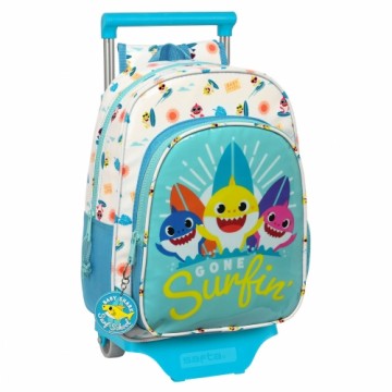 Школьный рюкзак с колесиками Baby Shark Surfing Синий Белый 26 x 34 x 11 cm
