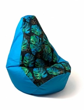 Go Gift Sako bag pouffe Pear print blue-monstera XXL 140 x 100 cm