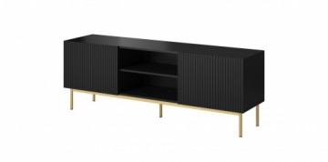 Cama Meble PAFOS RTV cabinet on golden steel frame 150x40x60 cm matte black