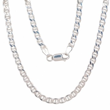 Серебряная цепочка Марина 3.9 мм, алмазная обработка граней #2400080, Серебро 925°, длина: 55 см, 13.3 гр.