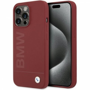 BMW BMHMP15XSLBLRE iPhone 15 Pro Max 6.7" czerwony|red hardcase Silicone Big Logo MagSafe