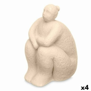 Gift Decor Декоративная фигура Бежевый Dolomite 18 x 30 x 19 cm (4 штук) Женщина Сидя