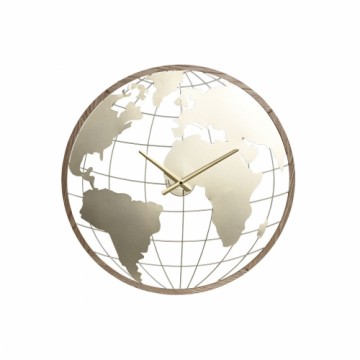 Настенное часы Home ESPRIT Чёрный Деревянный Металл Карта Мира Vintage 60 x 4,5 x 60 cm