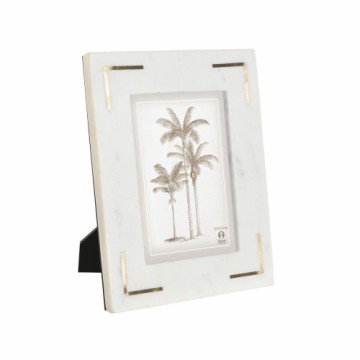 Фото рамка Home ESPRIT Белый Позолоченный Латунь Мрамор Натуральный Shabby Chic 20 x 2 x 25 cm