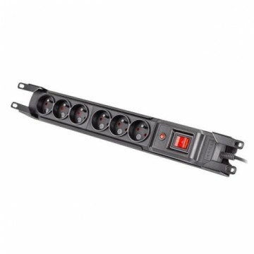 Armac M6 Rack 19" | Barošanas sloksne | pretpārsprieguma sistēma, 6 rozetes, 5 m kabelis, melns