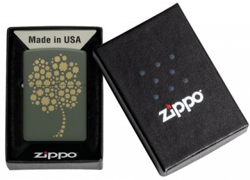 Zippo Lighter 48501 Four Leaf Clover Design
