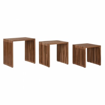3 galdu komplekts Home ESPRIT Dabisks Tīkkoks 40 x 40 x 40 cm