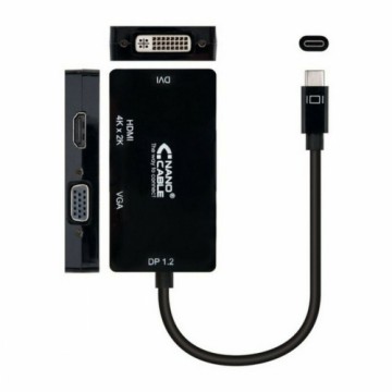 Адаптер USB-C — VGA/HDMI/DVI NANOCABLE 10.16.4301-BK (10 cm) Чёрный 10 cm