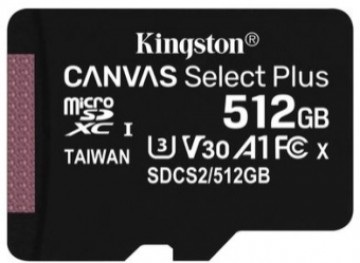 Atmiņas karte Kingston Micro SDXC 512GB Canvas Select Plus