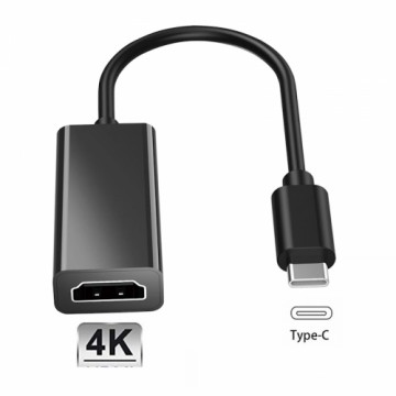 iLike HD7 USB-C Коннектор на HDMI 4K Гнездо аудио- и видеокабель-адаптер 10 см — конвертер черный (OEM)