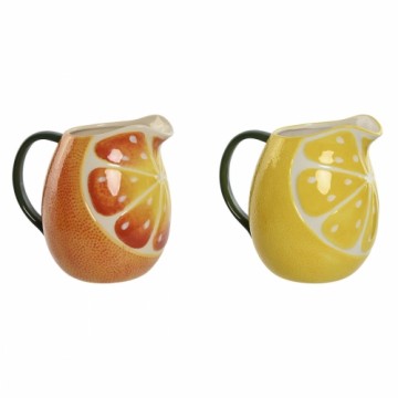 Krūka Home ESPRIT Keramika Moderns Citrona Oranžs (2 gb.)