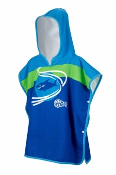 Children's hooded towel BECO Sealife 6 blue S