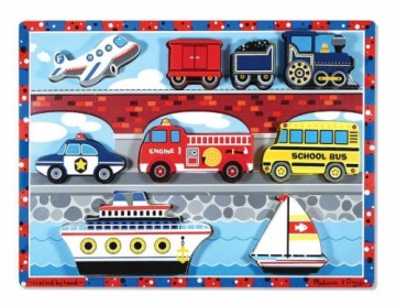 Melissa And Doug Melissa&Doug Puzzles Vehicles  Art.13725  Деревянный пазл для малышей Транспорт купить по выгодной цене в BabyStore.lv