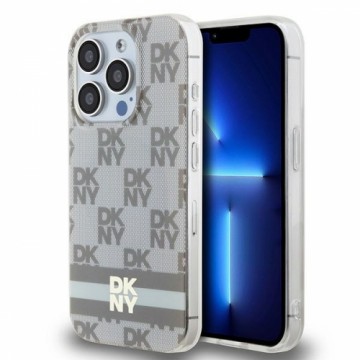 DKNY DKHMP15XHCPTSE iPhone 15 Pro Max 6.7" beżowy|beige hardcase IML Checkered Mono Pattern & Printed Stripes MagSafe