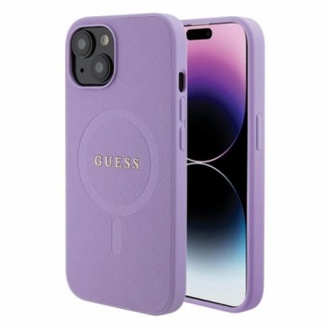 Guess GUHMP15SPSAHMCU iPhone 15 6.1" fioletowy|purple hardcase Saffiano MagSafe