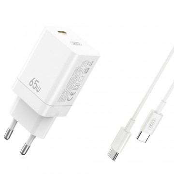 XO wall charger CE10 PD 65W 1x USB-C white + USB-C - USB-C cable