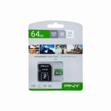 Mikro SD Atmiņas karte ar Adapteri PNY P-SDUX64U185GW-GE 64 GB