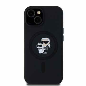 Karl Lagerfeld KLHMN61SCMKCRHK iPhone 11 | Xr 6.1" czarny|black hardcase Silicone Karl & Choupette MagSafe