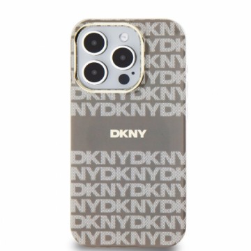 DKNY PC|TPU Repeat Pattern Tonal Stripe Magsafe Case for iPhone 13 Pro Max Beige
