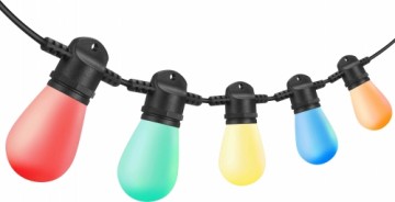 Dekoratīva lampu virtene, 5m gara, S14 E27x10gb, krāsaina