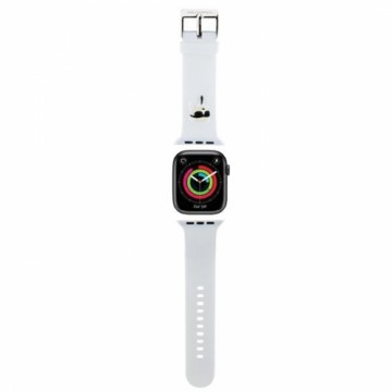 Karl Lagerfeld Pasek KLAWLSLKNH Apple Watch 42|44|45|49mm biały|white strap 3D Rubber Karl Head