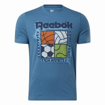 Vīriešu Krekls ar Īsām Piedurknēm Reebok GS Rec Center Zils