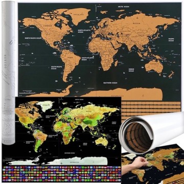 Malatec Mapa świata - zdrapka z flagami 23443 (17701-0)